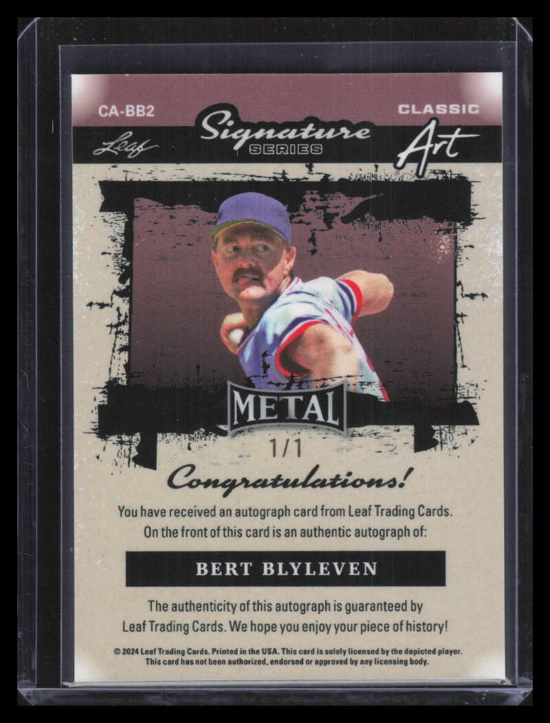 2024 Leaf Metal Signature Series Classic Art Prismatic Bert Blyleven Auto 1/1