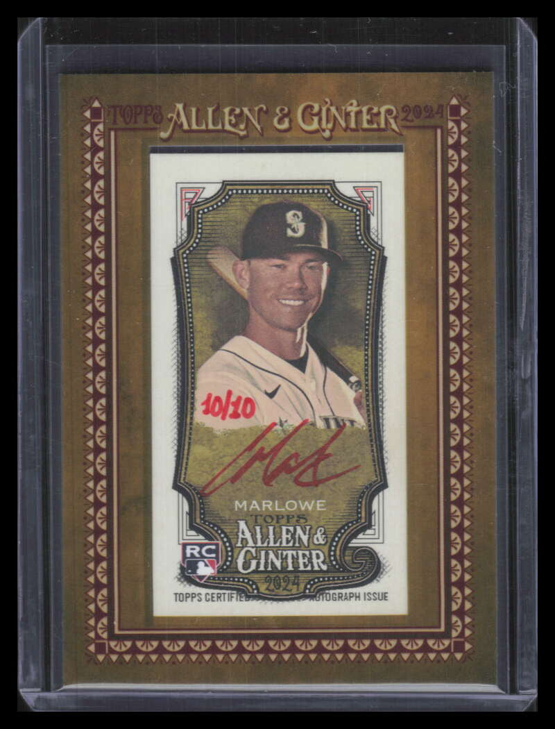 2024 Topps Allen Ginter Framed Mini Autograph Red Ink Cade Marlowe RC Auto 10/10