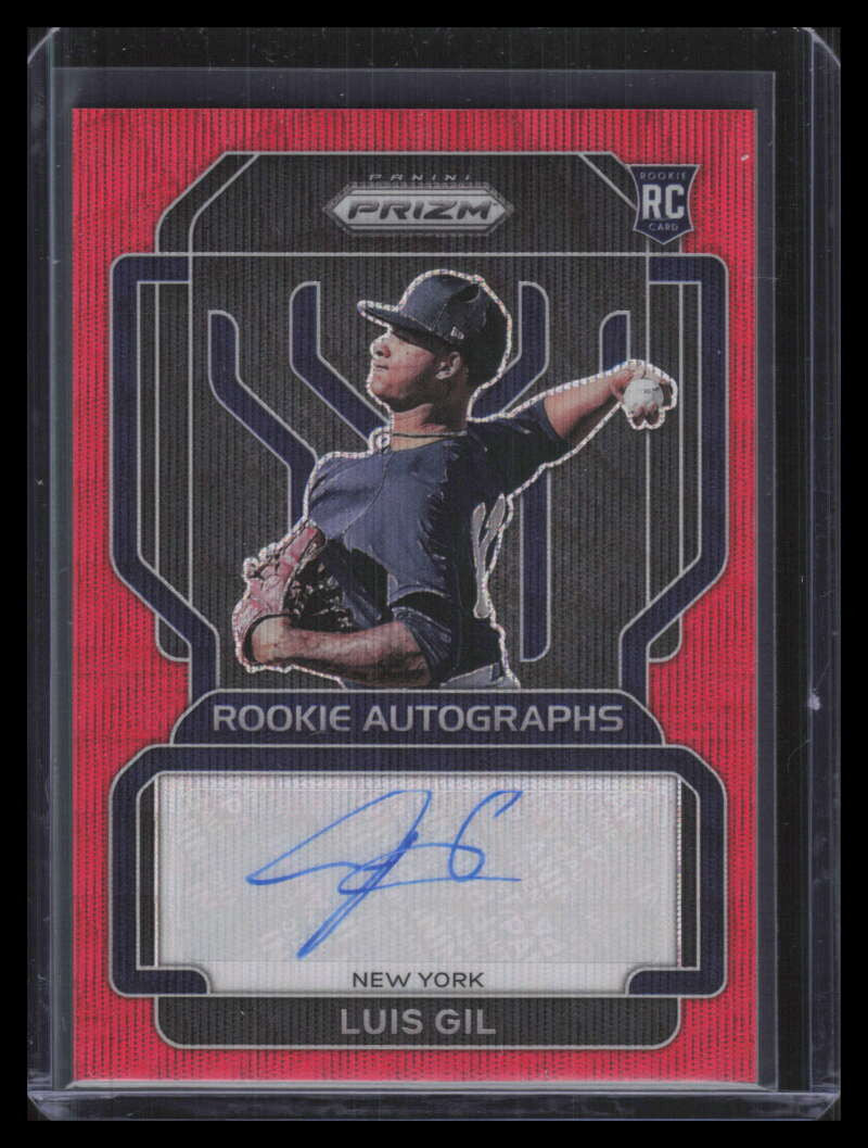 2022 Panini Prizm Rookie Autographs Prizms Red Wave 27 Luis Gil Rookie Auto 9/75
