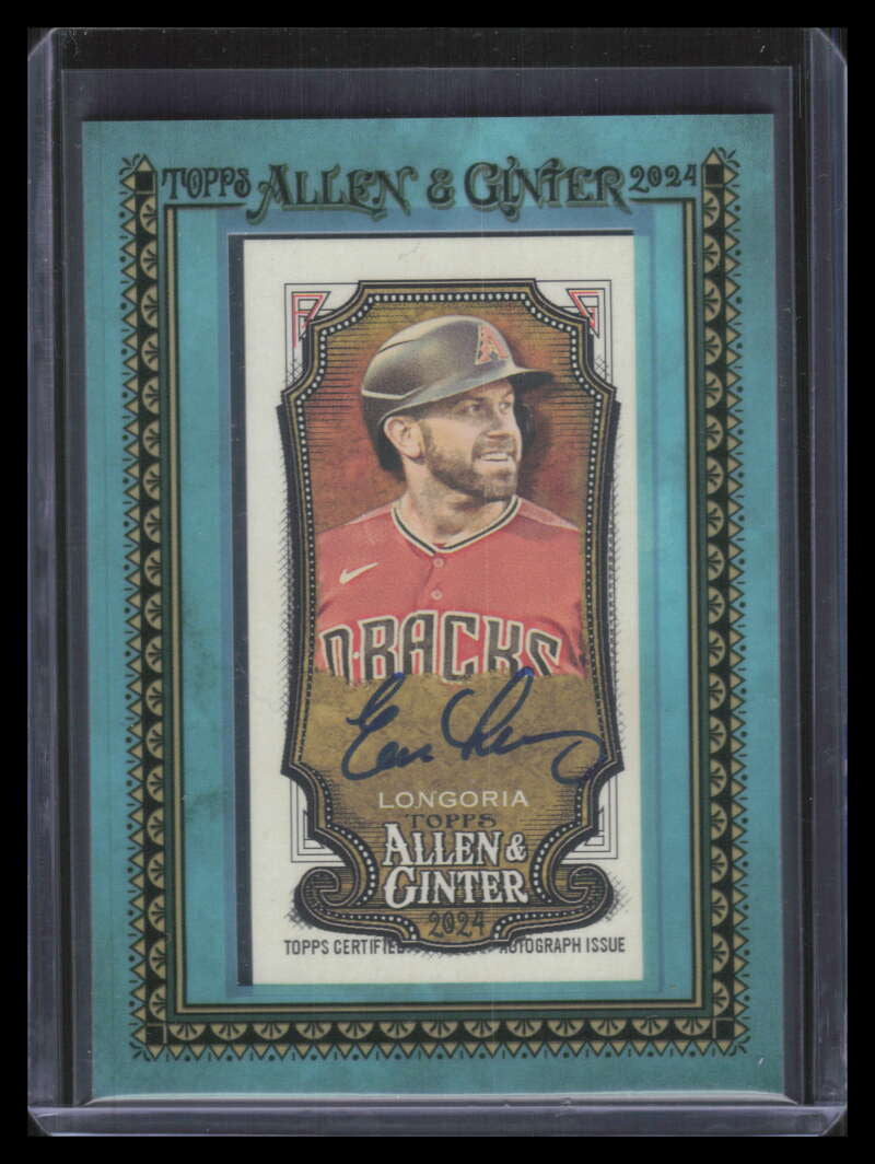 2024 Topps Allen and Ginter Framed Mini Autographs Blue Evan Longoria Auto 24/50