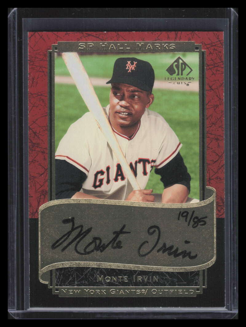 2003 SP Legendary Cuts Hall Marks Autographs mi1 Monte Irvin Auto 19/85