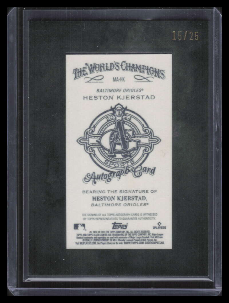 2024 Topps Allen and Ginter Framed Mini Autographs Heston Kjerstad RC Auto 15/25
