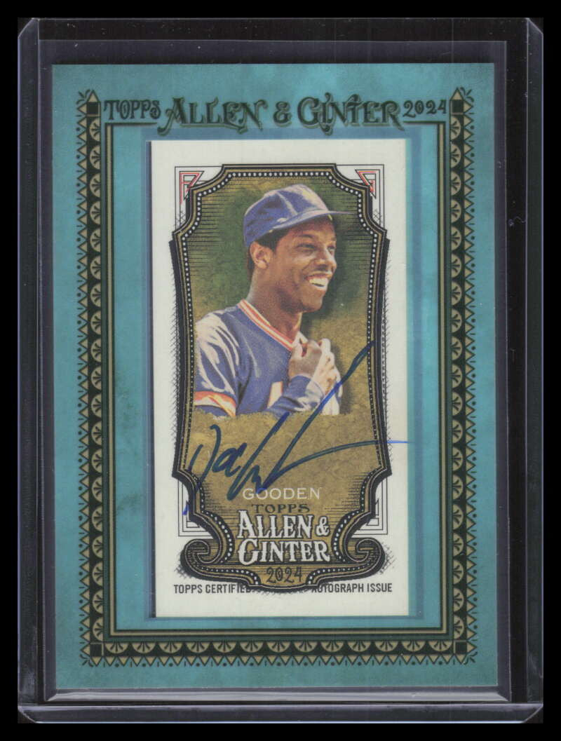2024 Topps Allen and Ginter Framed Mini Autographs Blue Dwight Gooden Auto 17/50