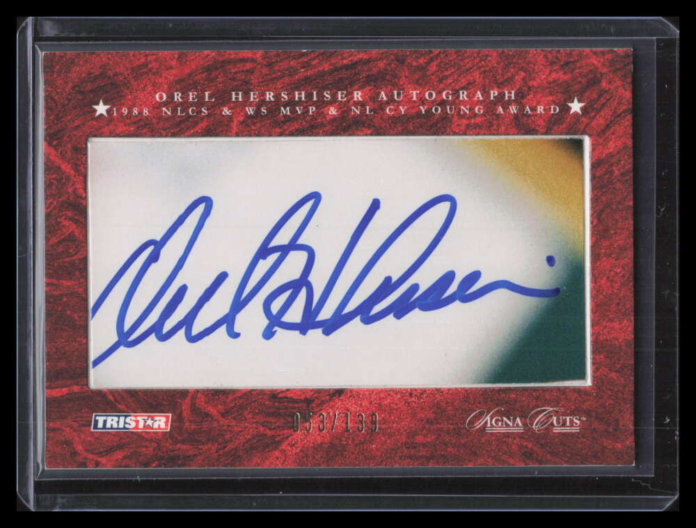 2008 TRISTAR Signa Cuts Autograph Hidden Treasures Red Orel Heshiser Auto 53/139