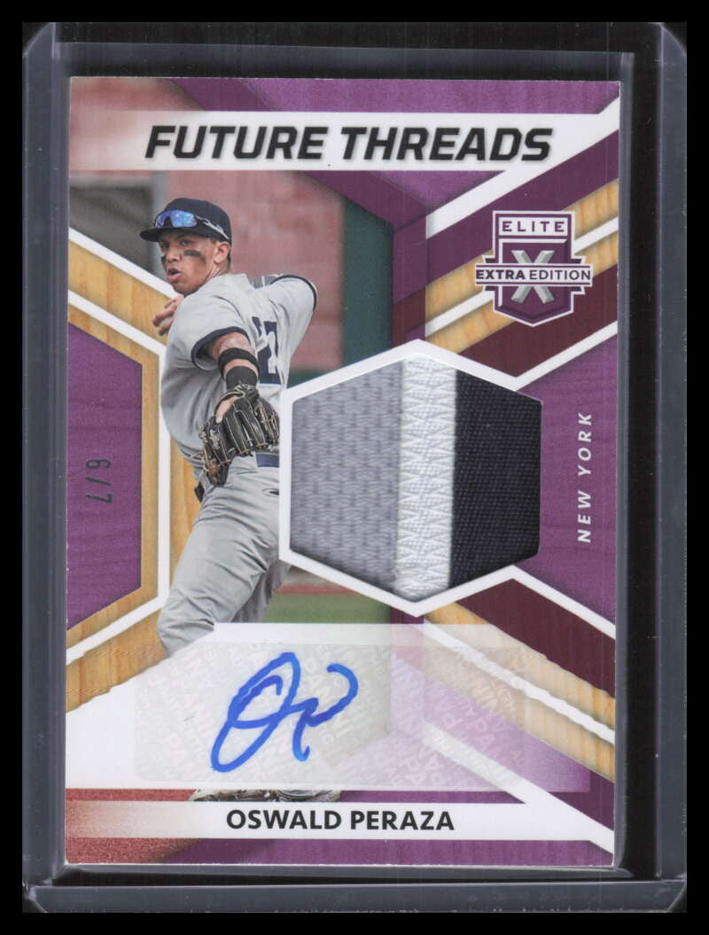2022 Elite Extra Future Threads Signature Purple Oswald Peraza RC Patch Auto 6/7
