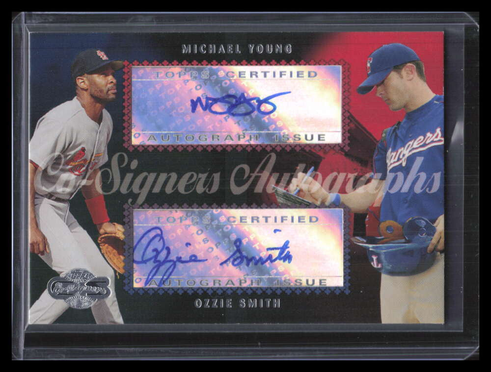 2006 Topps Co-Signers Dual Autographs cs83 Michael Young Ozzie Smith Dual Auto