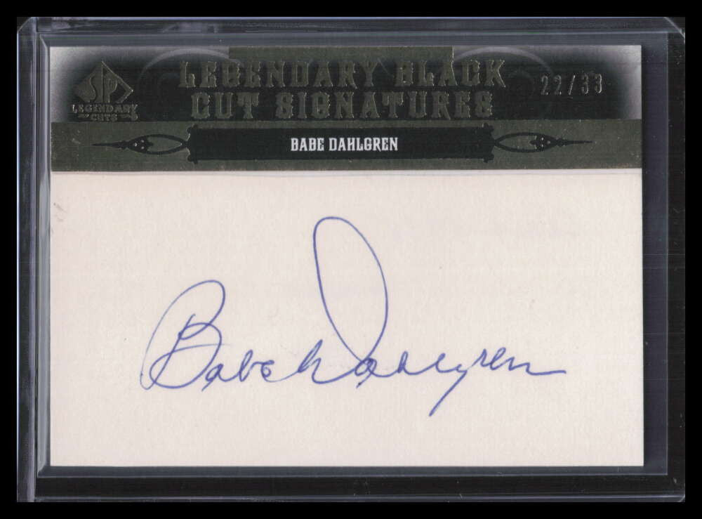 2011 SP Legendary Cuts Black Signatures NYBD Babe Dahlgren Cut Auto 22/33