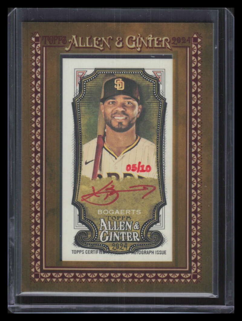 2024 Topps Allen Ginter Framed Mini Autographs Red Ink Xander Bogaerts Auto 5/10