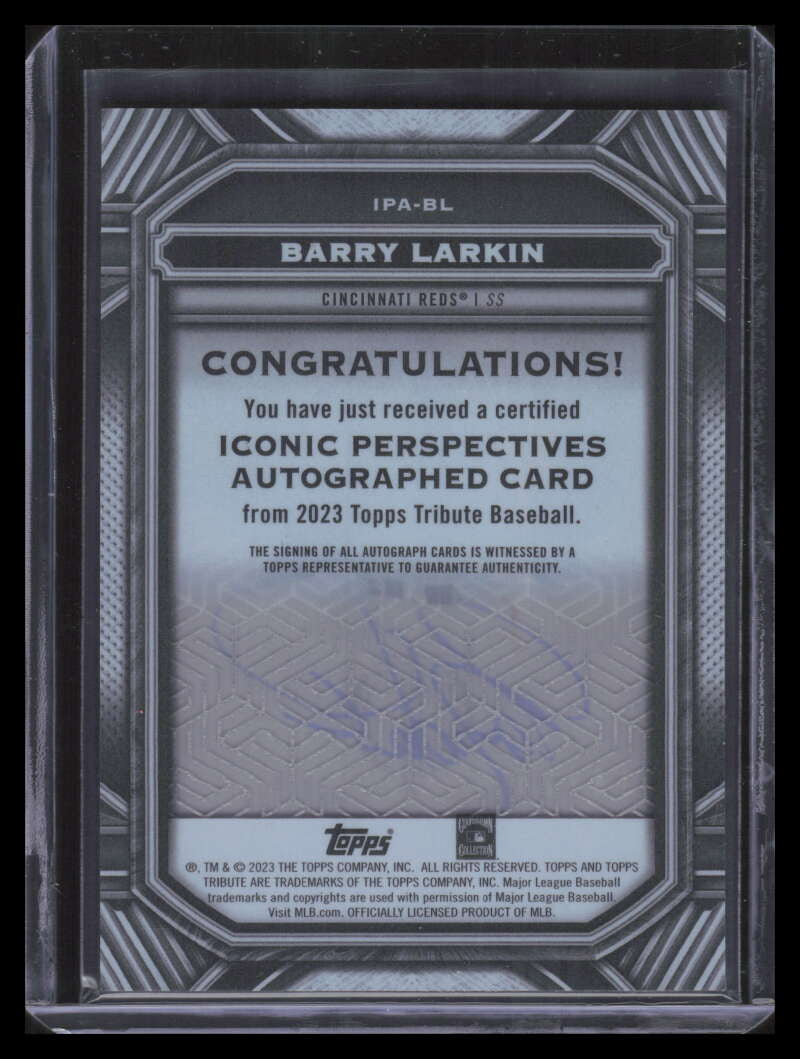 2023 Topps Tribute Iconic Perspectives Autographs Orange Barry Larkin Auto 18/25