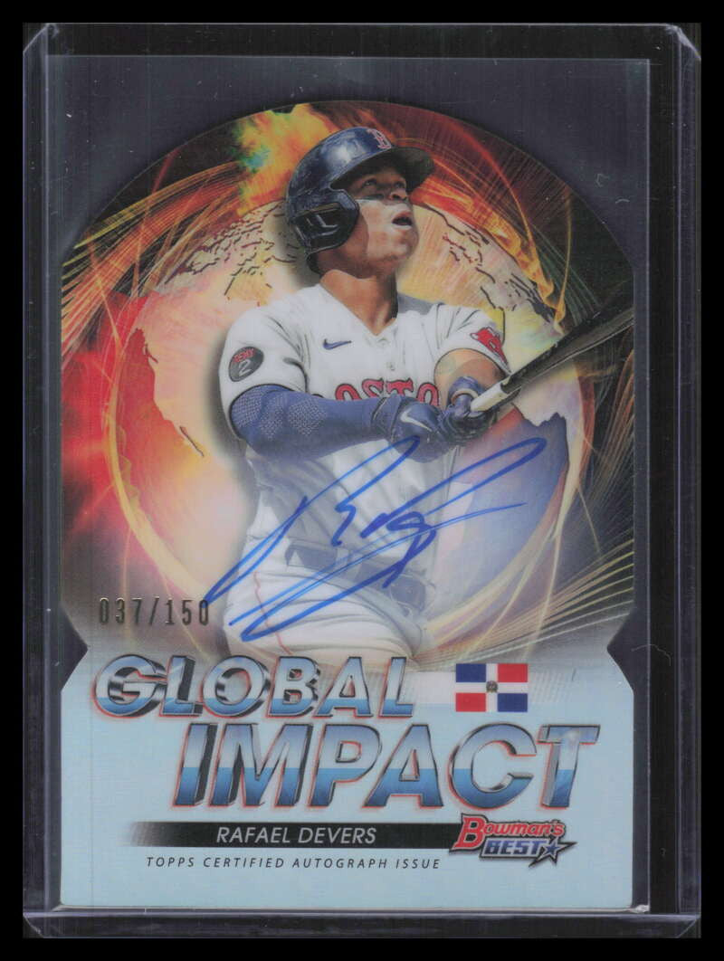 2022 Bowman's Best Global Impact Autographs gi11 Rafael Devers Auto 37/150
