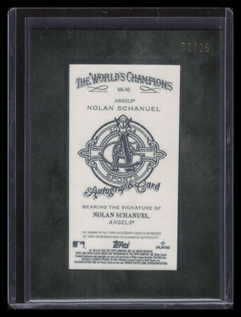 2024 Topps Allen and Ginter Framed Mini Autographs Nolan Schanuel RC Auto 2/25
