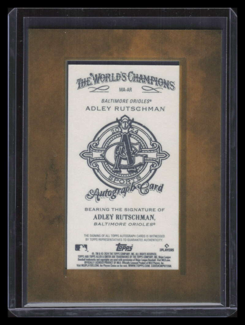 2024 Topps Allen and Ginter Framed Mini Autographs MAAR Adley Rutschman Auto