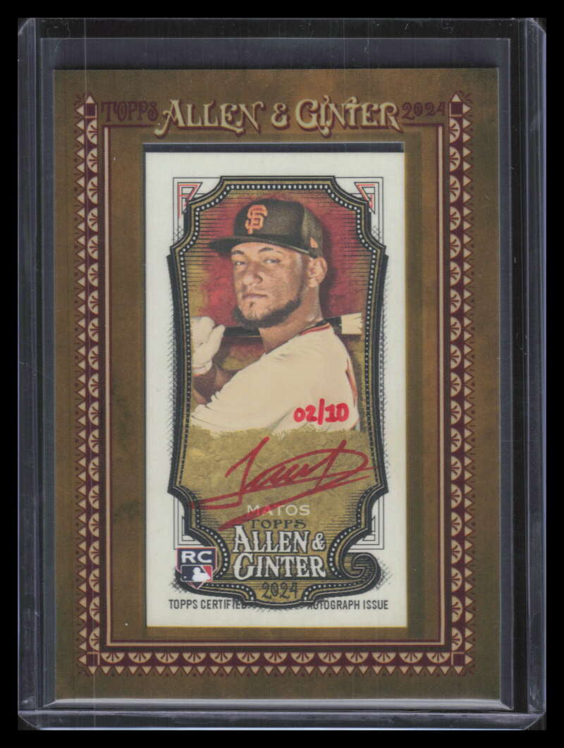 2024 Topps Allen Ginter Framed Mini Autographs Red Ink Luis Matos RC Auto 2/10