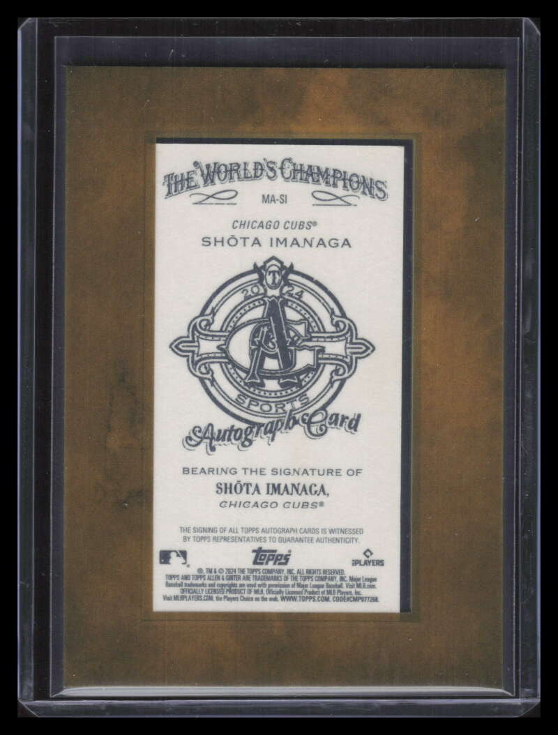2024 Topps Allen and Ginter Framed Mini Autographs Shota Imanaga Rookie Auto 519