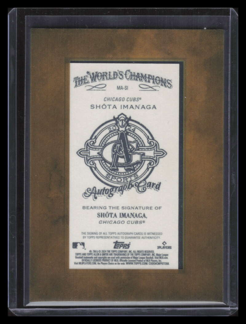 2024 Topps Allen and Ginter Framed Mini Autographs Shota Imanaga Rookie Auto 520