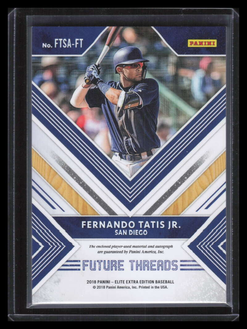 2018 Elite Future Threads Silhouette Autograph Fernando Tatis RC Jersey Auto /99