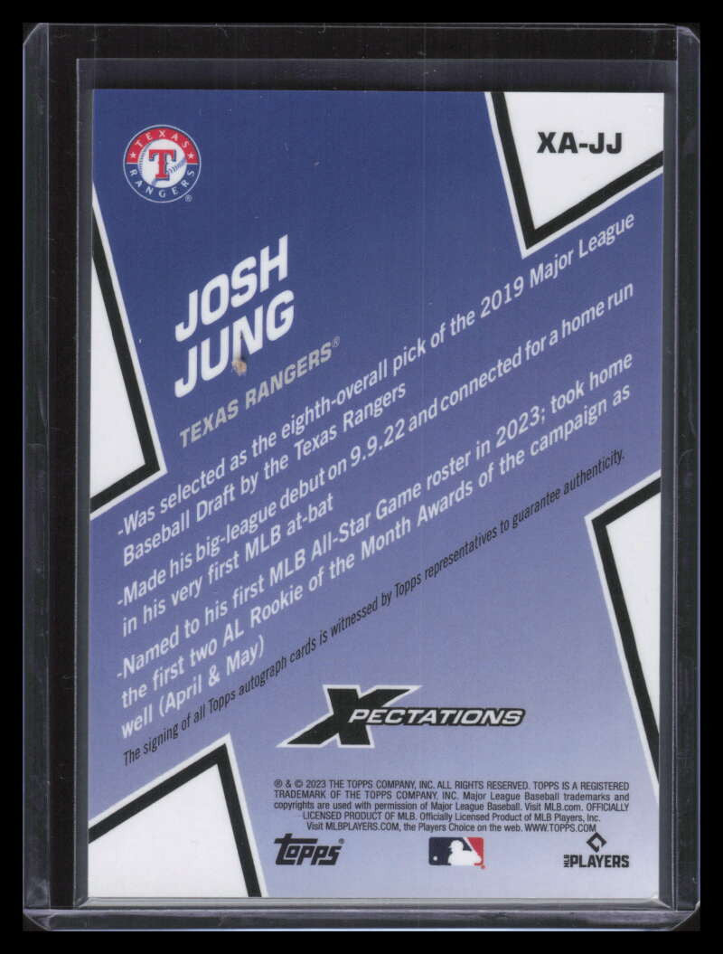 2023 Topps Xpectations Autographs Cyber Cyan Foil Josh Jung Rookie Auto 2/10