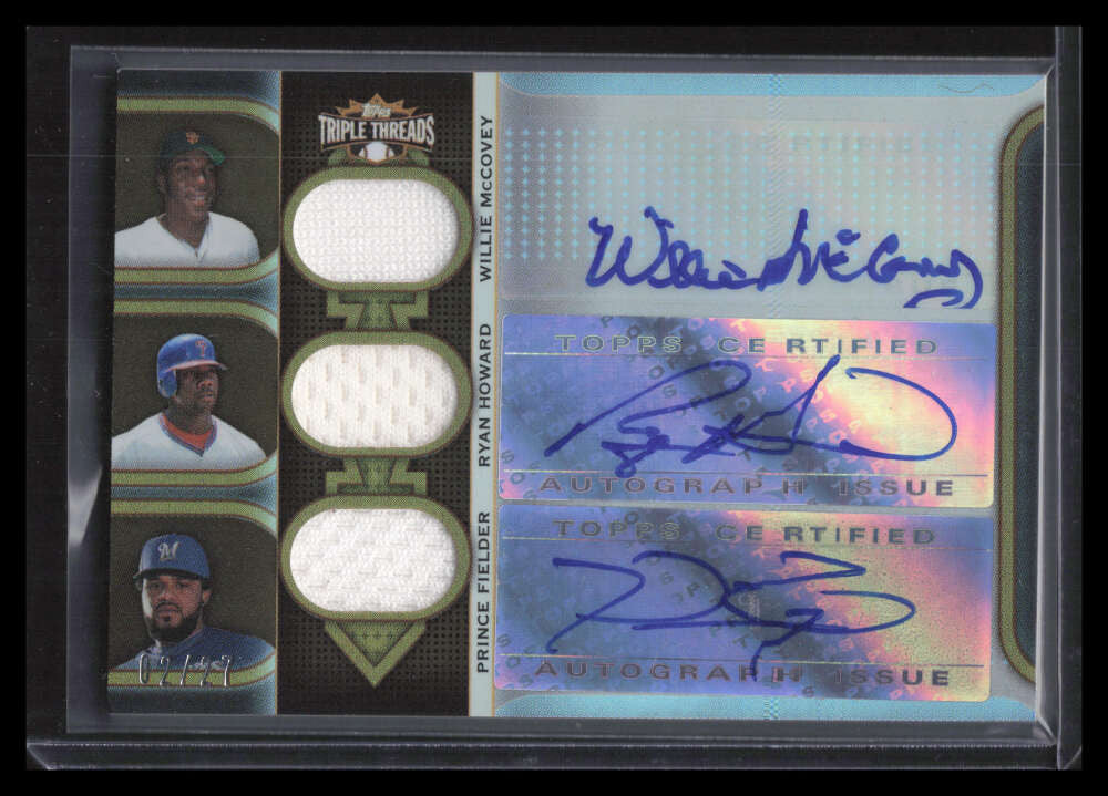2011 Topps Triple Threads Autograph Ryan Howard Fielder McCovey Jersey Auto 2/27