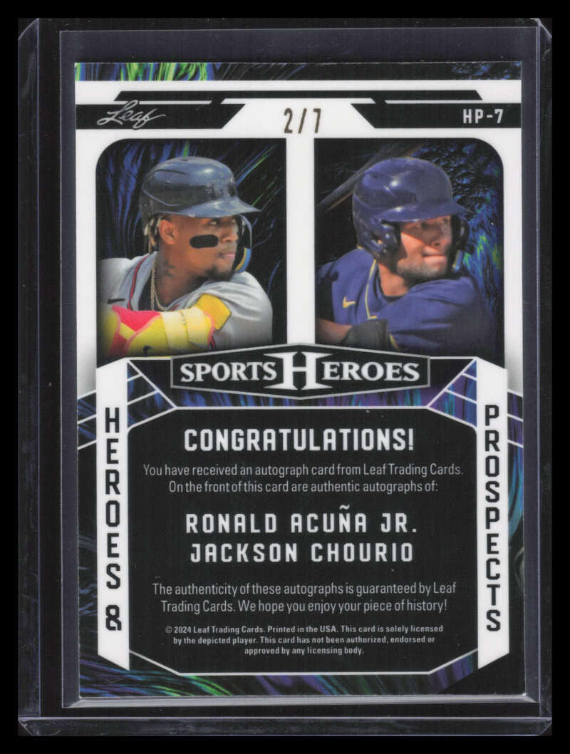 2024 Leaf Metal Sports Heroes Red Ronald Acuna Jackson Chourio RC Dual Auto 2/7