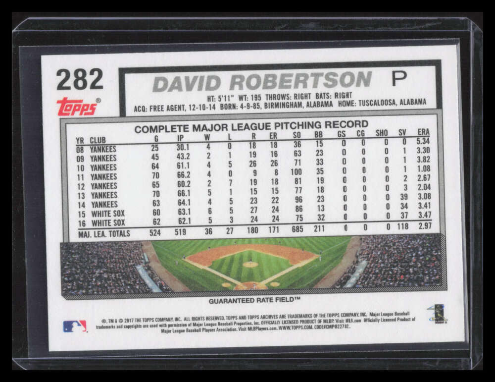 2017 Topps Archives Gold Winner 282 David Robertson