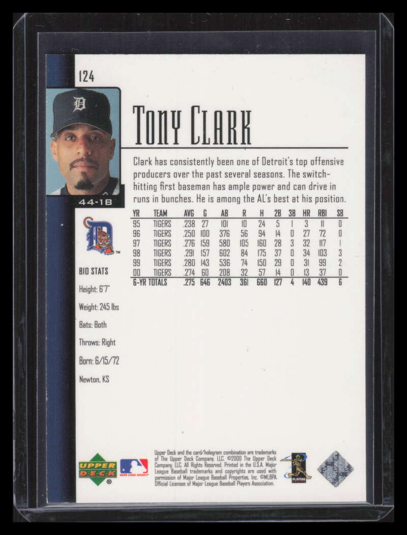 2001 Upper Deck Exclusives Silver 124 Tony Clark 91/100