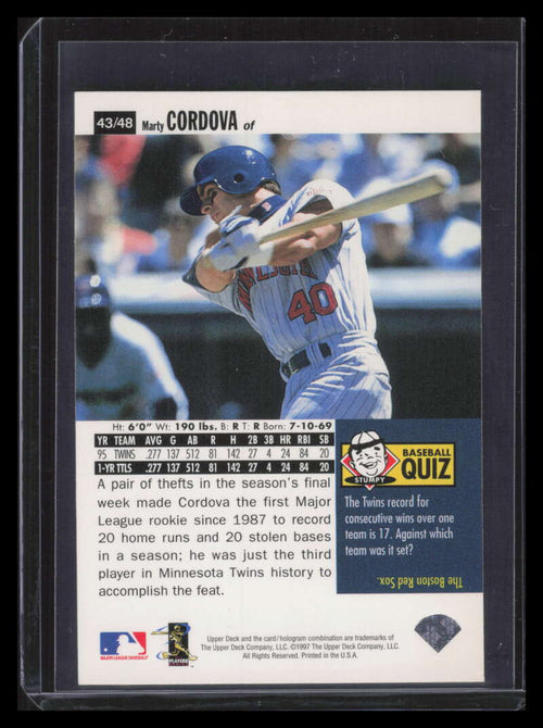 1996 Upper Deck Folz Minis 43 Marty Cordova