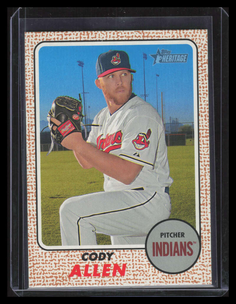 2017 Topps Heritage Bright Yellow Back 65 Cody Allen /25