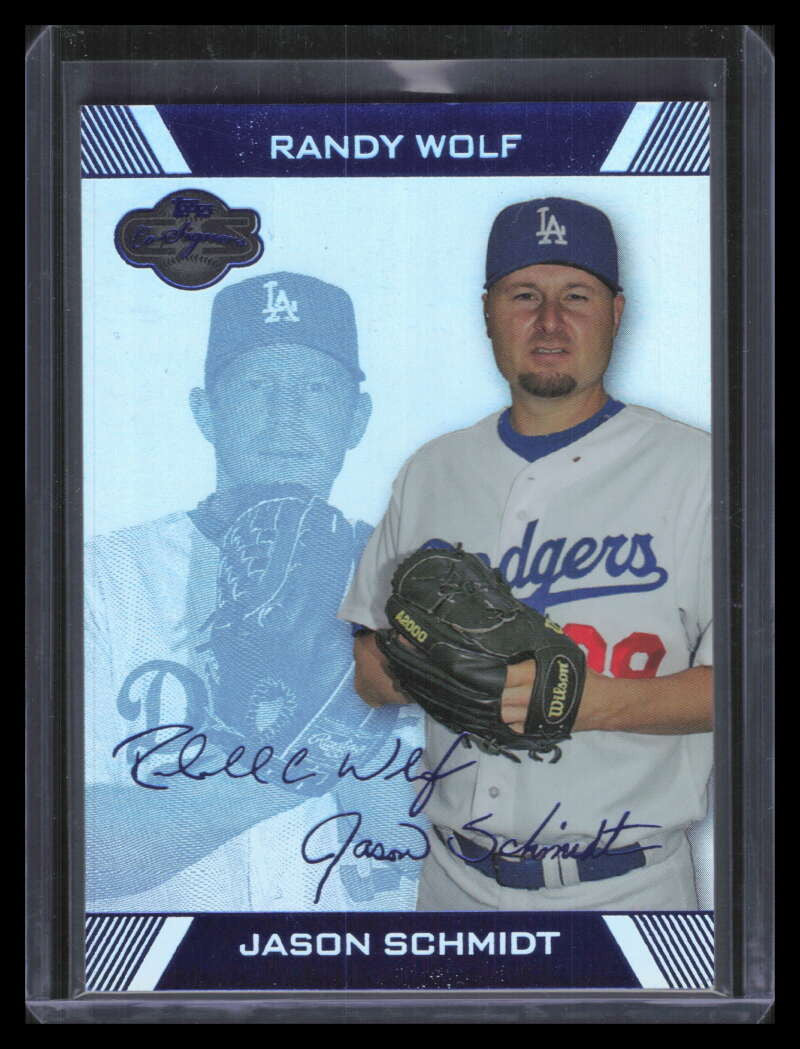 2007 Topps Co-Signers Hyper Silver Blue 6a Jason Schmidt Randy Wolf 4/15