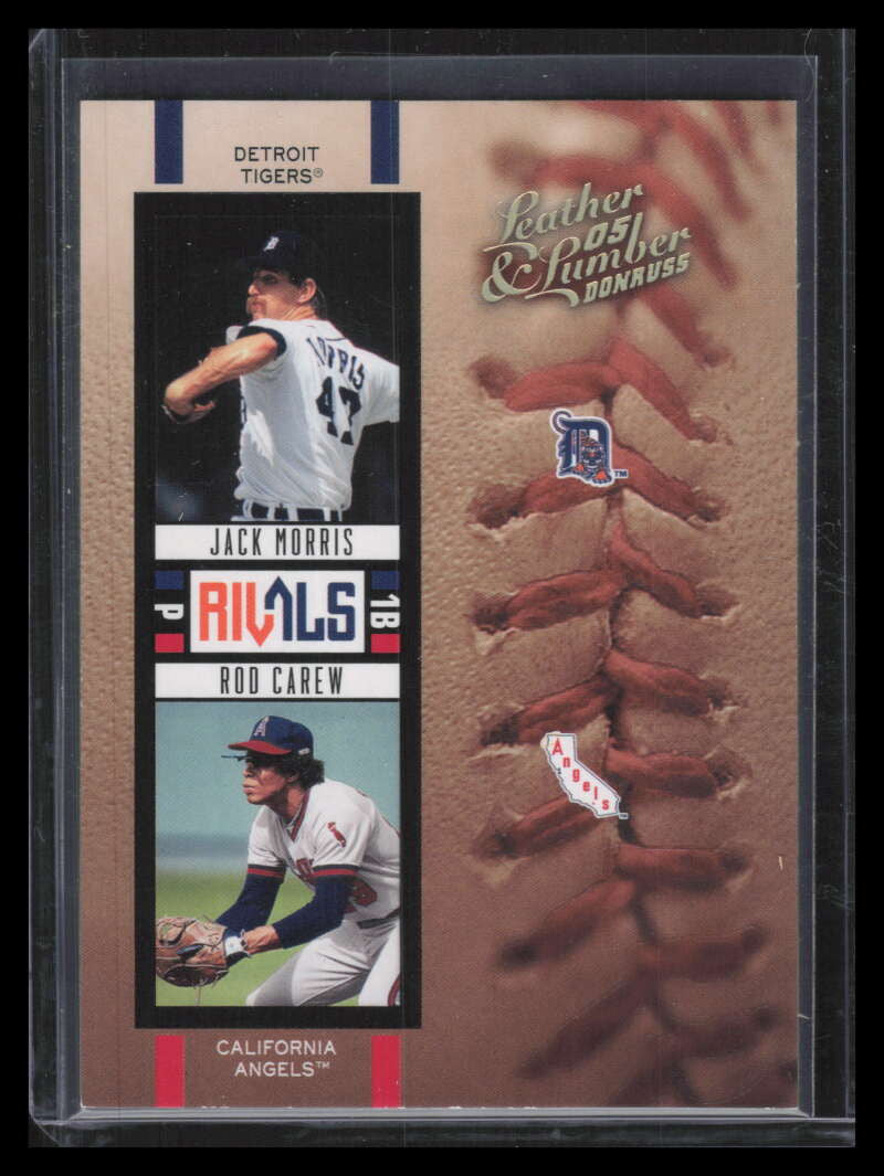 2005 Leather and Lumber Rivals Gold 19 Jack Morris Rod Carew 7/50