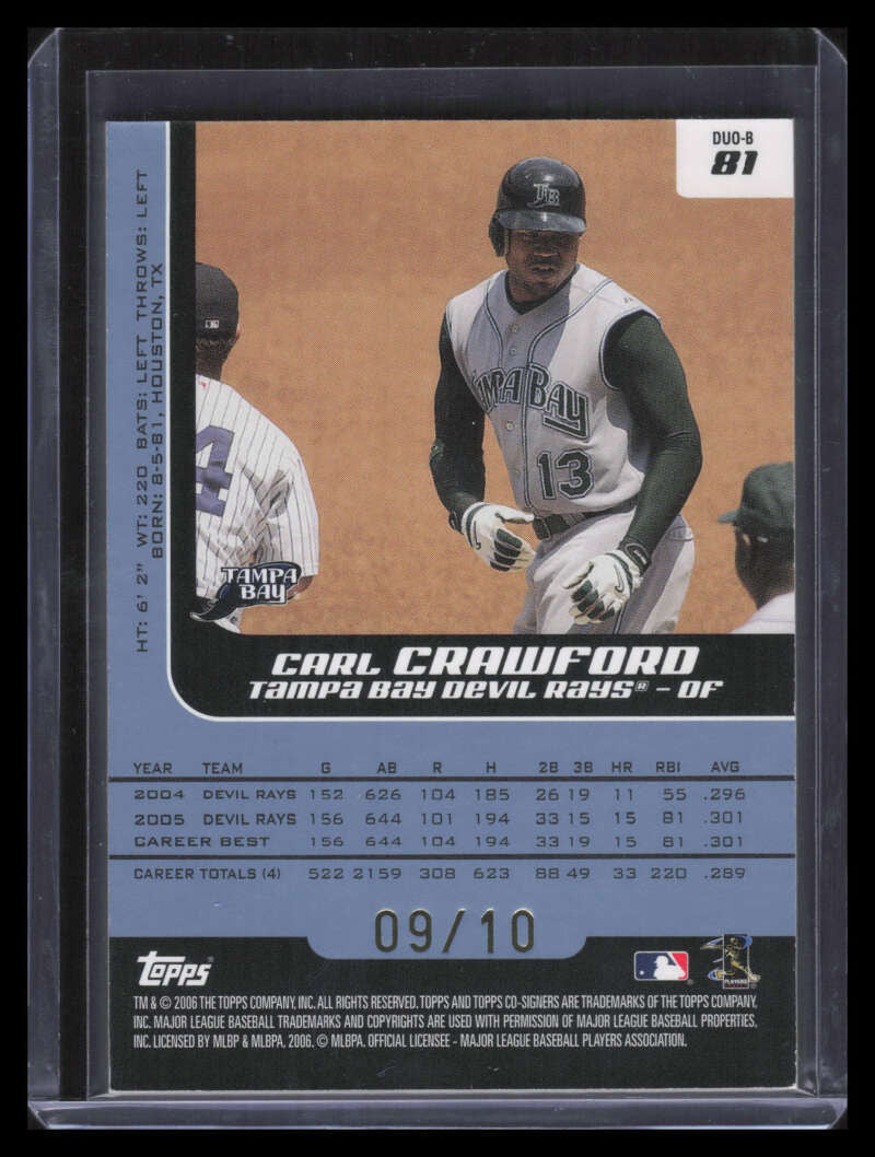 2006 Topps Co-Signers Changing Faces HyperSilver Blue 81b Kazmir Crawford 9/10