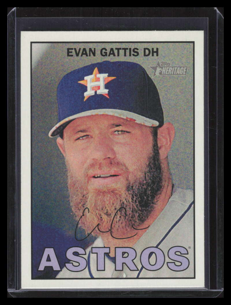 2016 Topps Heritage Red Back 77 Evan Gattis Variation SP
