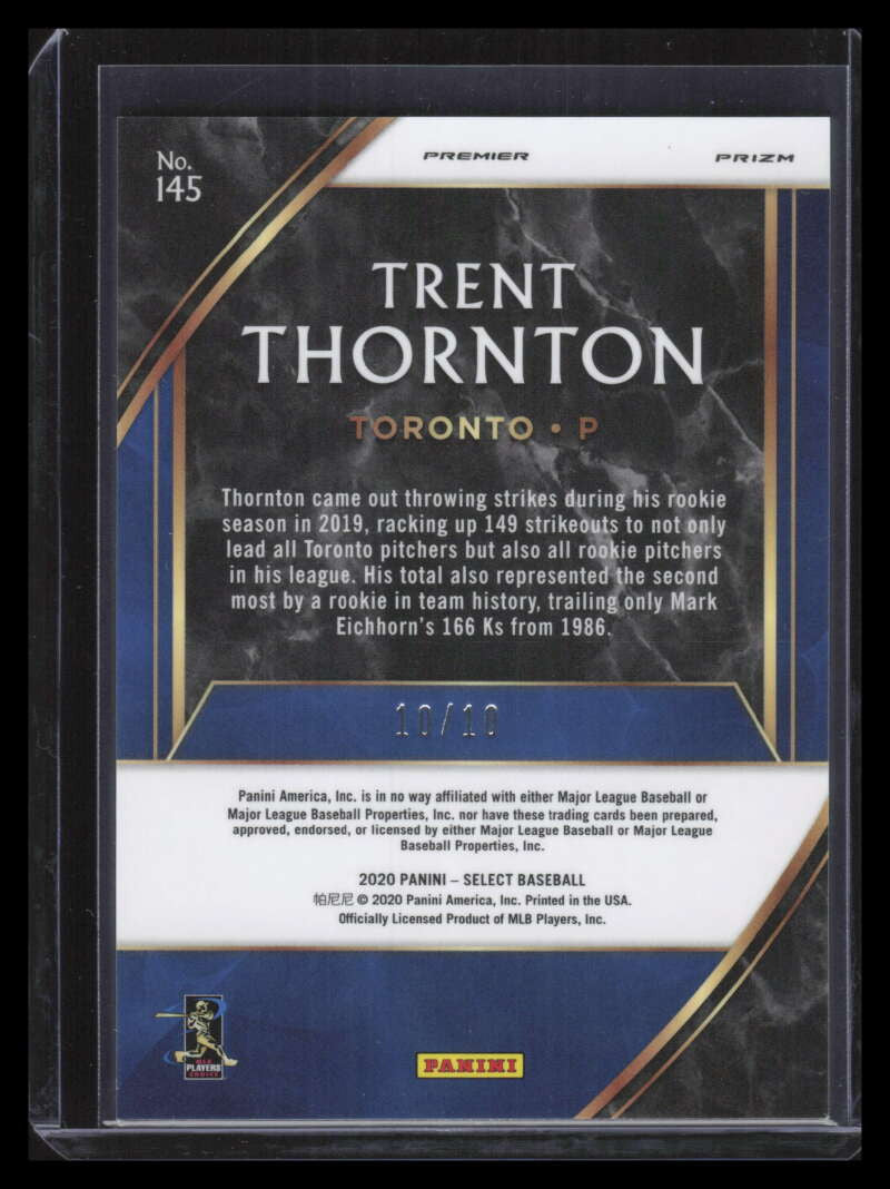 2020 Select Prizms Pink Refractor 145 Trent Thornton PRM 10/10 Premier