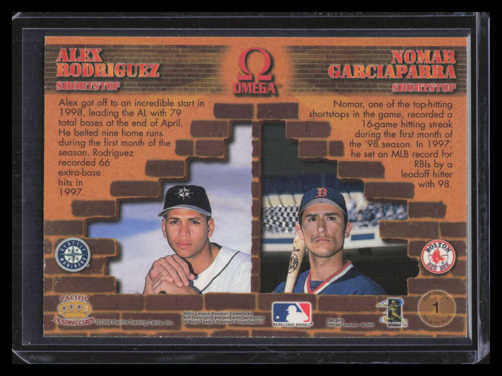1998 Pacific Omega Face To Face 1 Nomar Garciaparra Alex Rodriguez F05703