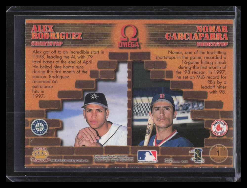 1998 Pacific Omega Face To Face 1 Nomar Garciaparra Alex Rodriguez F05704
