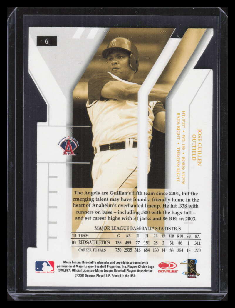 2004 Donruss Elite Extra Edition Status Gold 6 Jose Guillen 9/10