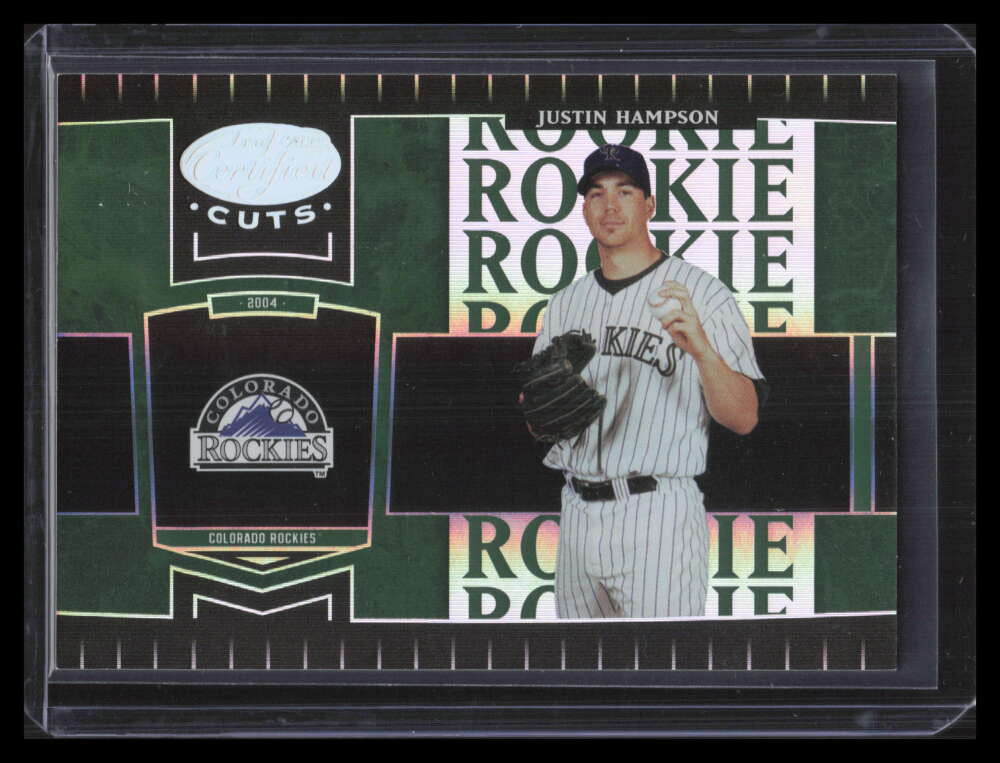 2004 Leaf Certified Cuts Marble Emerald 278 Justin Hampson ROO Rookie 2/5