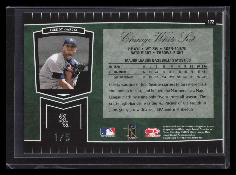 2004 Leaf Certified Cuts Marble Emerald 172 Freddy Garcia 1/5