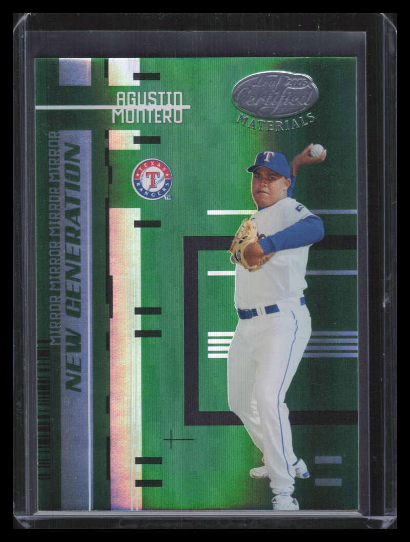 2005 Leaf Certified Materials Mirror Emerald 202 Agustin Montero NG Rookie 2/5