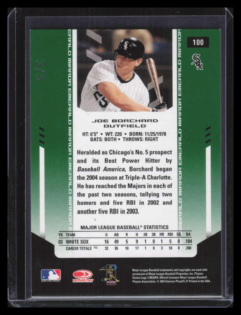 2004 Leaf Certified Materials Mirror Emerald 100 Joe Borchard 3/5