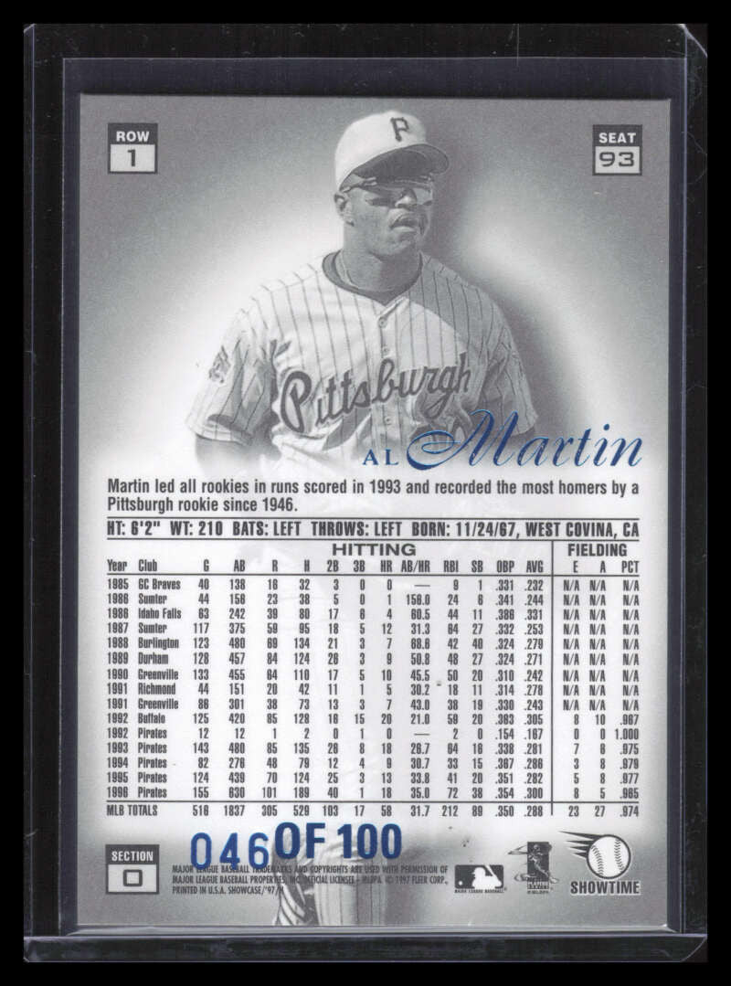 1997 Flair Showcase Legacy Collection Row 1 93 Al Martin 46/100