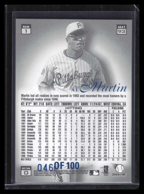 1997 Flair Showcase Legacy Collection Row 1 93 Al Martin 46/100