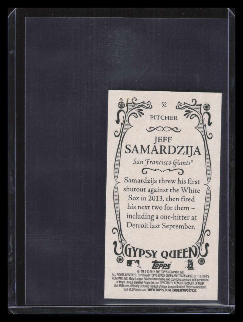 2016 Topps Gypsy Queen Mini Red 52 Jeff Samardzija 2/5