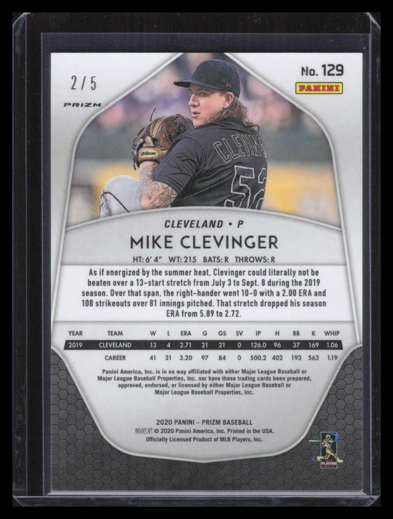 2020 Panini Prizm Prizms Forrest Green Flash Refractor 129 Mike Clevinger 2/5