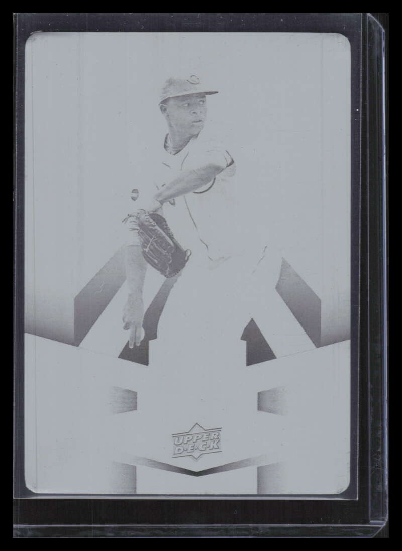 SOLD 162241 2009 Upper Deck Spectrum Swatches Printing Plate Black SSEV Edinson Volquez 1/1
