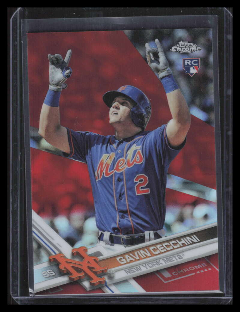 SOLD 162248 2017 Topps Chrome Red Refractor 96 Gavin Cecchini Rookie 4/5