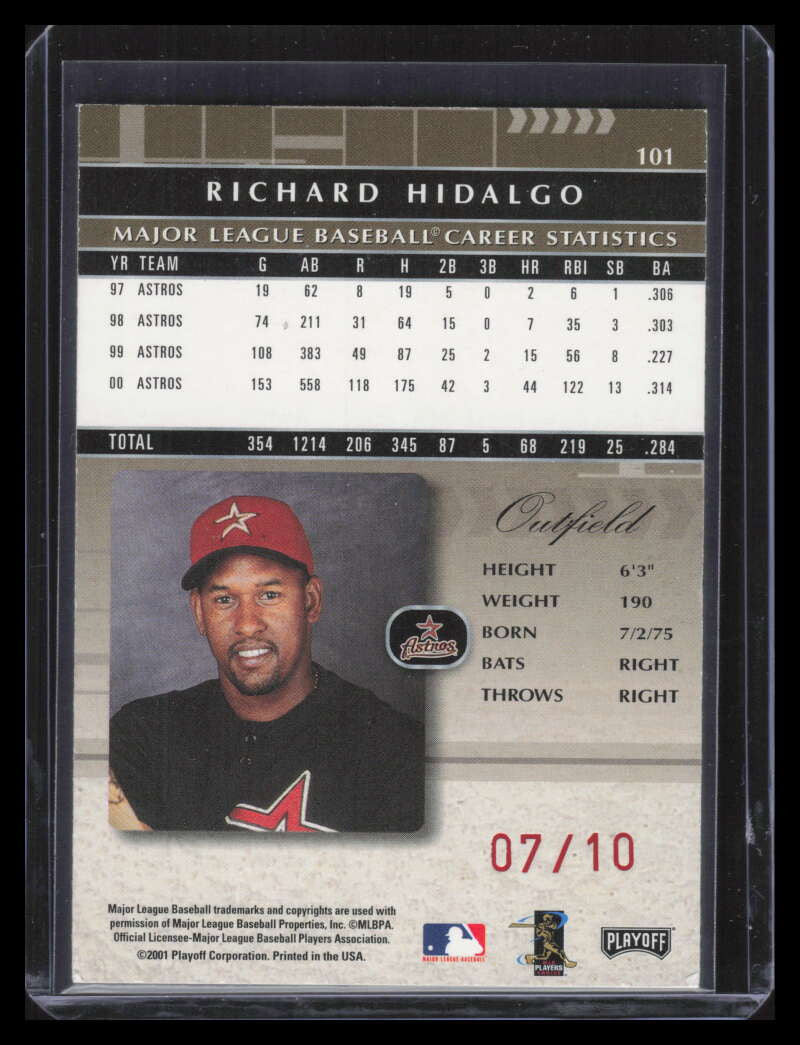 2001 Absolute Memorabilia Spectrum 101 Richard Hidalgo 7/10