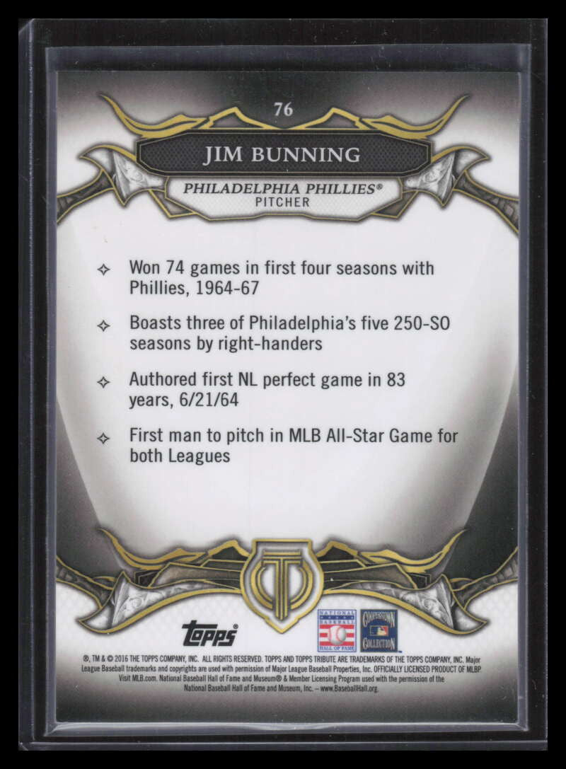 2016 Topps Tribute Purple 76 Jim Bunning 41/50