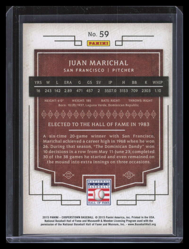 2015 Panini Cooperstown HOF Induction Blue 59 Juan Marichal 22/25
