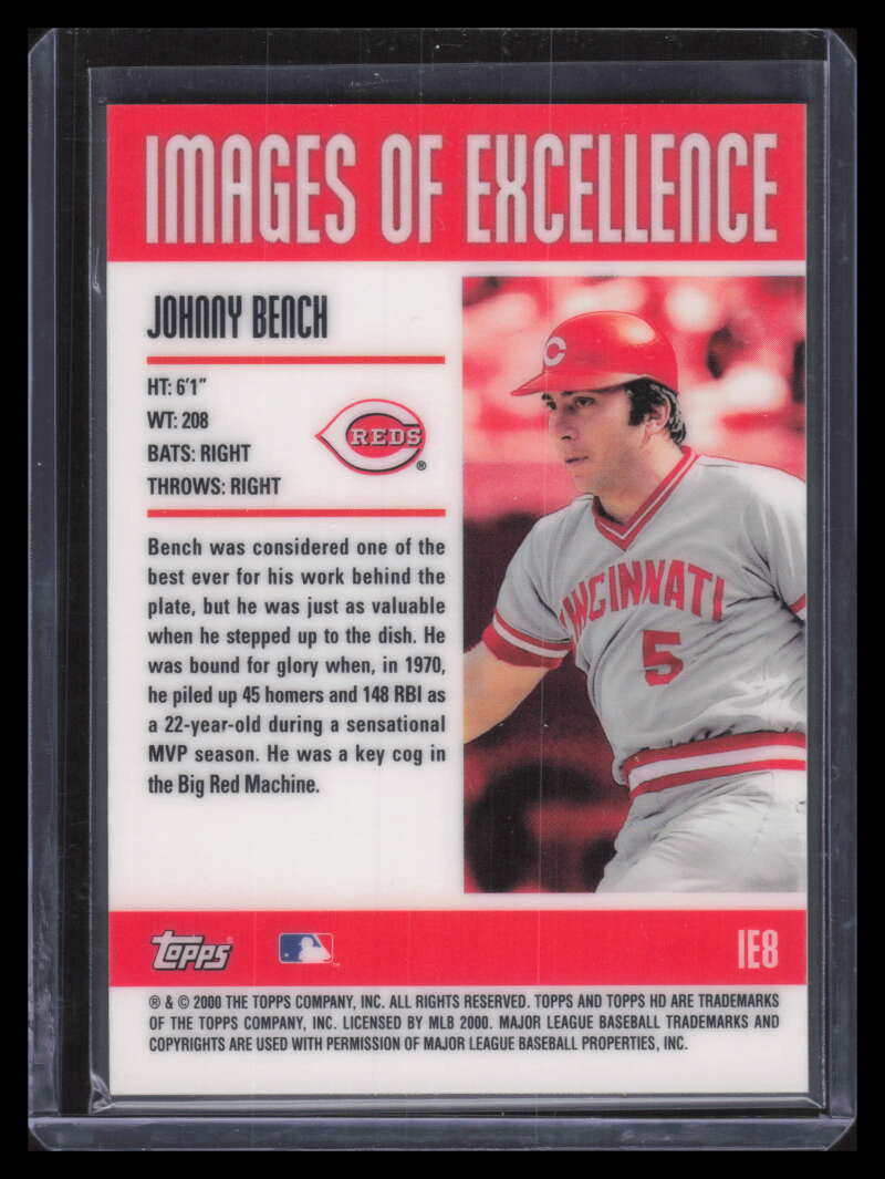 2001 Topps HD Images of Excellence Aluminum ie8 Johnny Bench