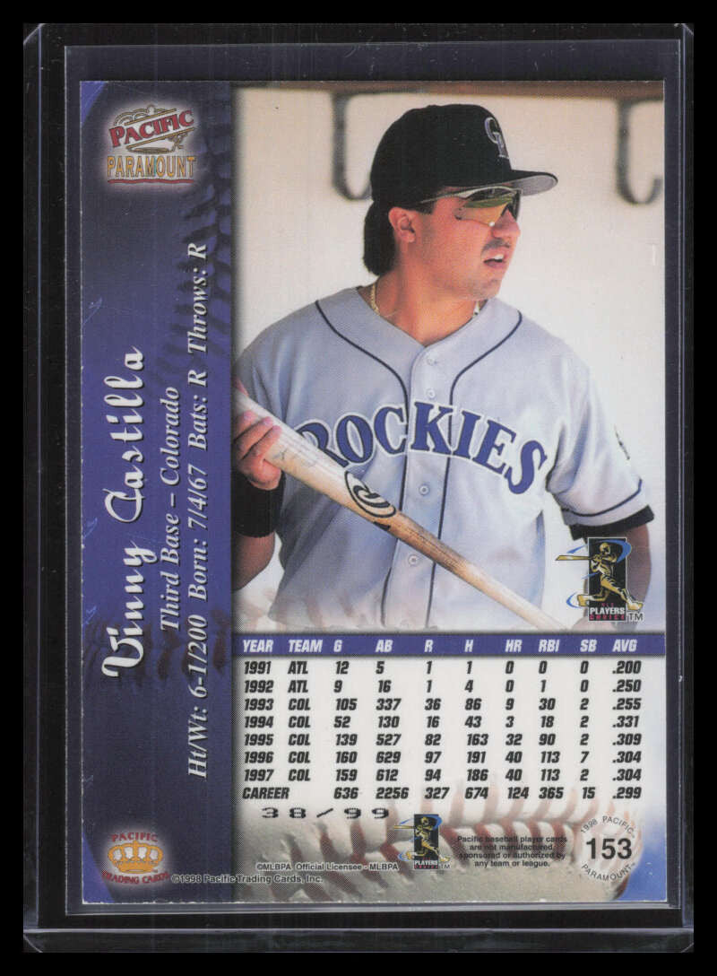 1998 Paramount Holographic Silver 153 Vinny Castilla 38/99